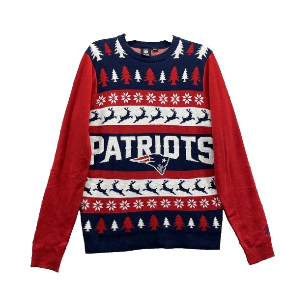NFL New England Patriots Christmas Sweater Large Gift Sports Winter Holiday Ugly